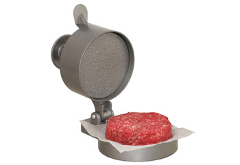 metal press with burger in it
